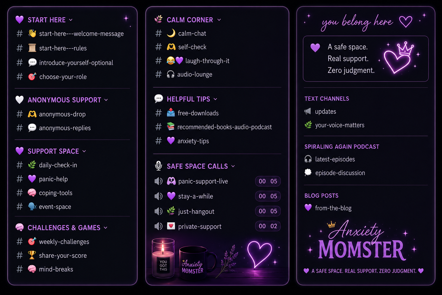 Anxiety Momster Discord Support Lounge Preview